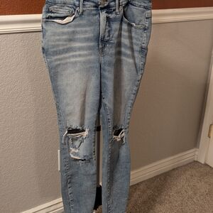 Size 15 Good American Light Blue Distressed Boyfriend Jeans